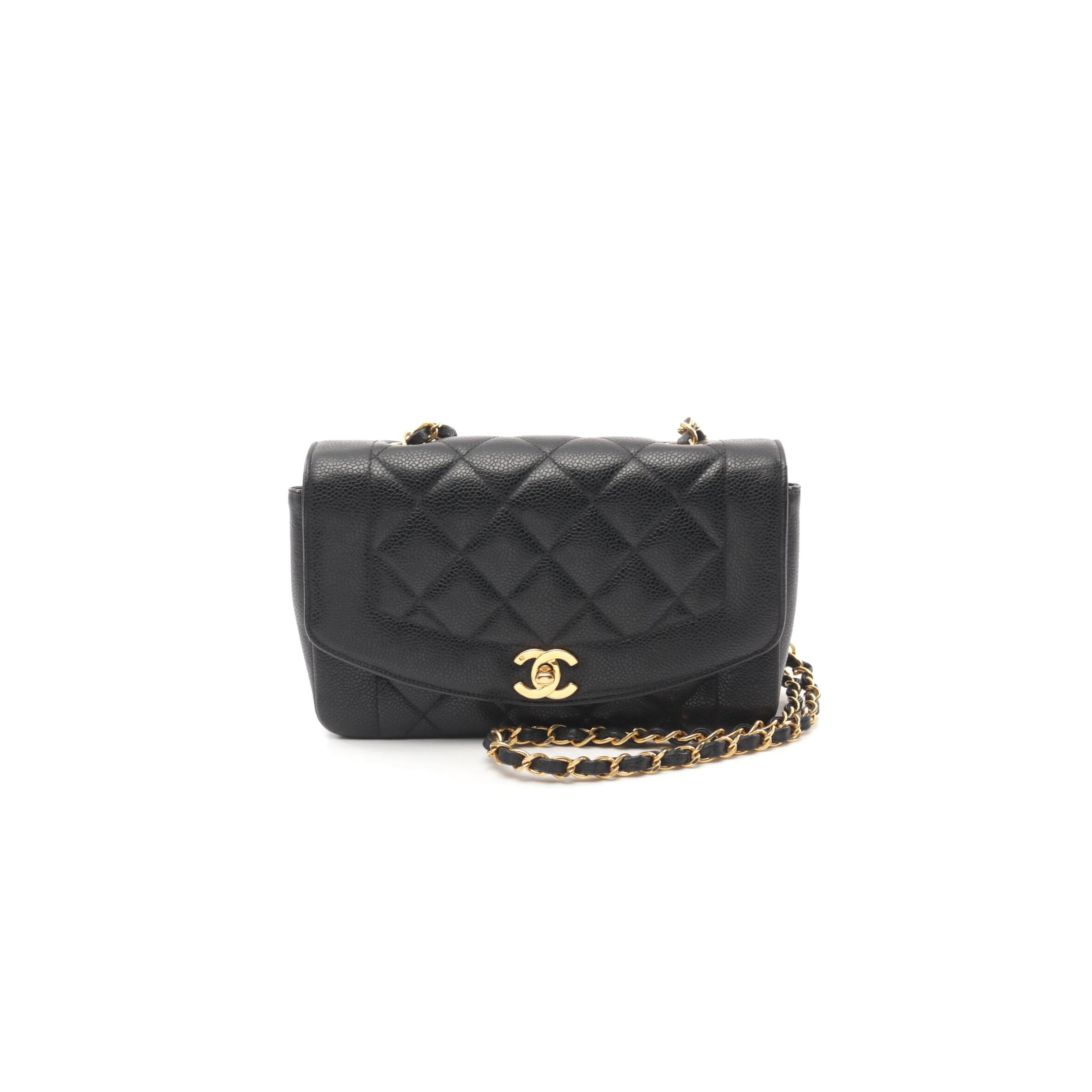 CHANEL CAVIAR SMALL DIANA FLAP BAG 210121 (22*14*7cm)